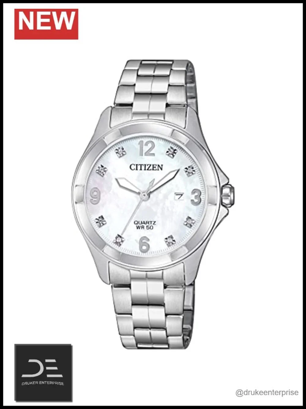 Quartz Watch, Stainless Steel Case, Crystal, 32mm Round